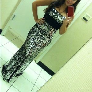 Grey mermaid sequin gown